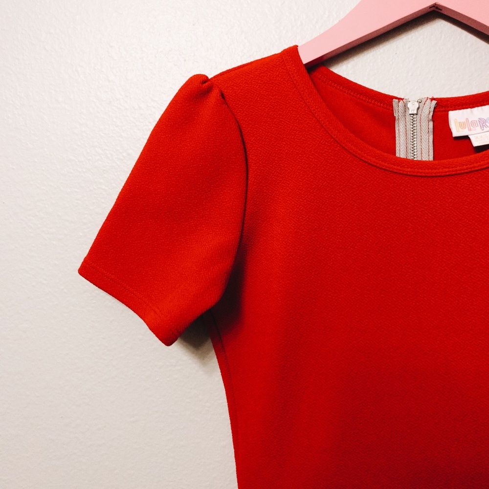 RED FLAIR SKIRT DRESS